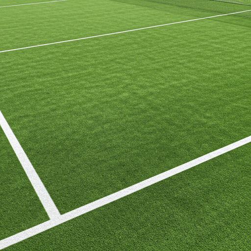 Professional grass tennis court